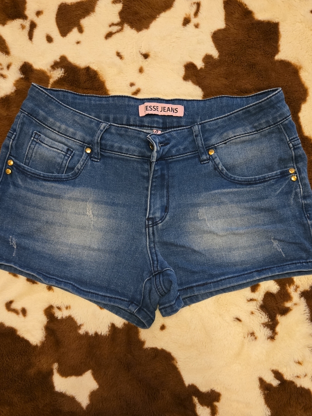 Women's Distressed Indigo Denim Shorts